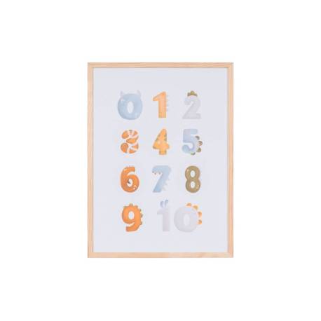 PIZARRA BLANCA MARCA BI-OFFICE MAGNETICA ACERO LACADO BLANCO MARCO DE MADERA CON NUMEROS PARA NIÑOS 600X450 MM