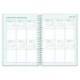 AGENDA ESCOLAR MARCA LIDERPAPEL 26-27 ESPIRAL BASIC 2 DIAS PAGINA A5 BILINGUE 70G PAPEL FSC TURQUESA