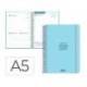 AGENDA ESCOLAR MARCA LIDERPAPEL 26-27 ESPIRAL BASIC DIA PAGINA A5 BILINGUE 70G PAPEL FSC AZUL TURQUESA