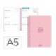 AGENDA ESCOLAR MARCA LIDERPAPEL 26-27 ESPIRAL BASIC SEMANA VISTA A5 BILINGUE 70G PAPEL FSC ROSA