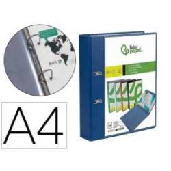 CARPETA LIDERPAPEL CANGURO 2 ANILLAS 25 MM DIN A4 AZUL POLIPROPILENO