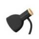LAMPARA DE ESCRITORIO MARCA Q-CONNECT ORION METALICA CON DETALLES DE MADERA BRAZO FLEXIBLE COLOR NEGRO