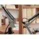 LAMPARA DE ESCRITORIO MARCA Q-CONNECT ANTARES METALICA CONPINZA INTERRUPTOR BRAZO DOBLE 3 ARTICULACIONES COLOR PLATA