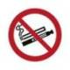 PICTOGRAMA MARCA DJOIS PROHIBIDO EL USO DE CIGARRILLOS ELECTRONICOS O VAPEADORES 100 MM DIAMETRO