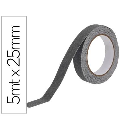 CINTA ANTIDESLIZANTE MARCA Q-CONNECT GRIS 5 M X 25 MM