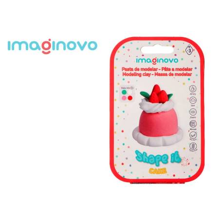 PASTA PARA MODELAR MARCA IMAGINOVO DE SECADO AL AIRE SET DE COLORES SURTIDOS CON INSTRUCCIONES TARTA DE FRESA