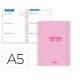 AGENDA ESCOLAR LIDERPAPEL 26-27 ESPIRAL CLASSIC SEMANA VISTA A5 BILINGUE 70G PAPEL FSC ROSA