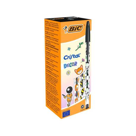 BOLIGRAFO MARCA BIC CRISTAL KAWAII NEGRO PUNTA 1 MM