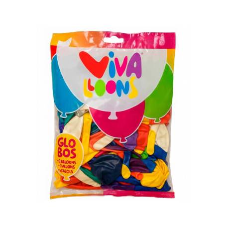 GLOBO 100% DE LATEX BIODEGRADABLE VIVALLOONS SURTIDO ESPECIAL COLORES SURTIDOS BOLSA DE 250 GR