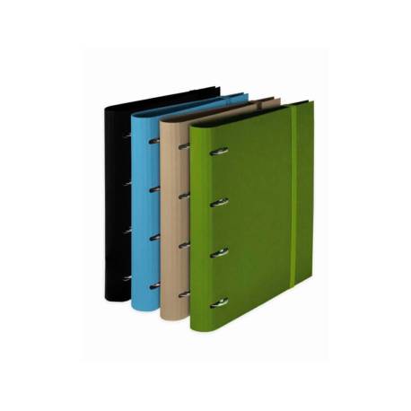 CARPETA MARCA PARDO 4 ANILLAS 35 MM CARTON COMPACTO DIN A4 RECAMBIO 120 H 90 GR EXPOSITOR 8 UNIDADES COLORES