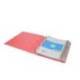 CARPETA CON RECAMBIO ANTARTIK A4 CUADRO 5MM FOAM 4 ANILLAS 35MM MIXTAS COLOR CORAL