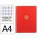 CUADERNO ESPIRAL MARCA ANTARTIK MICRO A4 TAPA FOAM 120H 90GR CUADRO 5MM 5 BANDAS 4 TALADROS COLOR ROJO