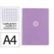 CUADERNO ESPIRAL MARCA ANTARTIK A4 TAPA FOAM 80H 90GR CUADRO 4MM CON MARGEN COLOR LAVANDA