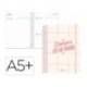 AGENDA ESCOLAR MARCA LIDERPAPEL 26-27 ESPIRAL GRAPHIC DIA PAGINA A5+ BILINGUE 80G PAPEL FSC ROSA
