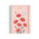 AGENDA ESCOLAR MARCA LIDERPAPEL 26-27 ESPIRAL FLOWERS DISEÑOS SURTIDOS BILINGÜE 80G PAPEL FSC EXPOSITOR 9 UNIDADES