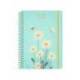 AGENDA ESCOLAR MARCA LIDERPAPEL 26-27 ESPIRAL FLOWERS DISEÑOS SURTIDOS BILINGÜE 80G PAPEL FSC EXPOSITOR 9 UNIDADES