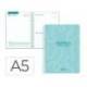 AGENDA ESCOLAR MARCA LIDERPAPEL 26-27 ESPIRAL CLASSIC DIA PAGINA A5 BILINGUE 70G PAPEL FSC AZUL TURQUESA