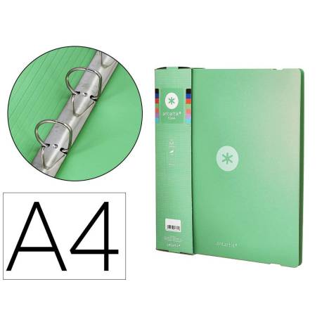 CARPETA 4 ANILLAS DE 35 MM MIXTAS MARCA ANTARTIK A4 FOAM COLOR VERDE MATCHA