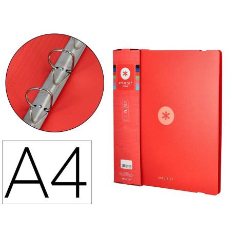 CARPETA 4 ANILLAS DE 35 MM MIXTAS MARCA ANTARTIK A4 FOAM COLOR ROJO