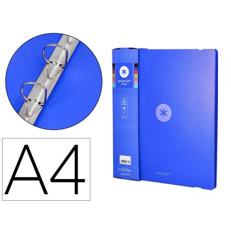CARPETA 4 ANILLAS DE 35 MM MIXTAS MARCA ANTARTIK A4 FOAM COLOR AZUL