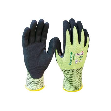 GUANTES DE NITRILO MARCA SAFETOP TORNOLUX-F ANTICORTE TDM NIVEL F CON REFUERZO TALLA 9