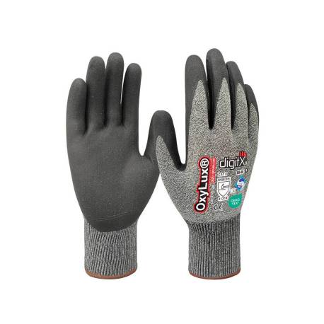GUANTES DE NITRILO Y NYLON MARCA SAFETOP OXYLUX SATINADO TALLA 9