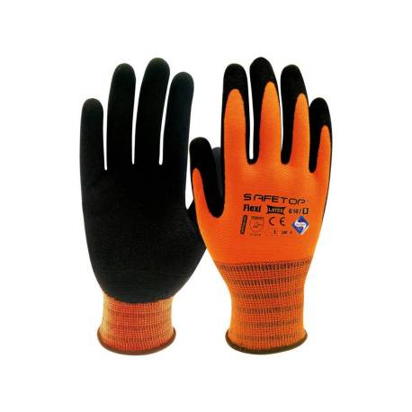 GUANTES DE LATEX MARCA SAFETOP FLEXILATEX DORSO AIREADO SANITIZED TALLA 10