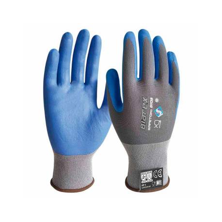GUANTES DE NITRILO MARCA SAFETOP BIATEX ALIMENTARIO Y ANTICALORICO COLOR AZUL TALLA 8