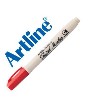 Rotulador Artline Supreme Brush Acuarelable Punta Pincel Rojo