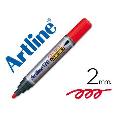 Rotulador Permanente Artline 170 Rojo Punta Redonda