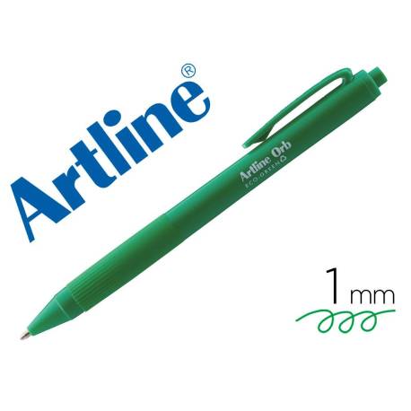 BOLIGRAFO ARTLINE ORB ECO GREEN RETRACTIL 1 MM COLOR VERDE