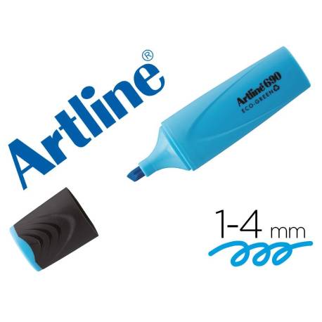 ROTULADOR ARTLINE FLUORESCENTE EK-690 ECO GREEN PUNTA BISELADA 1-4 MM COLOR AZUL