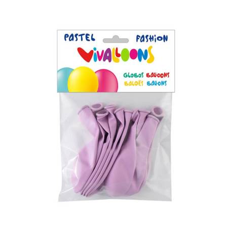 GLOBO 100% LATEX BIODEGRADABLE DE LILA CLARO BLISTER DE 10 UNIDADES