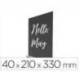 PIZARRA DOBLE CARA MARCA ARCHIVO 2000 CON BASE DE MADERA A4 VERTICAL METACRILATO NEGRO 100% RECICLABLE 40X210X330 MM