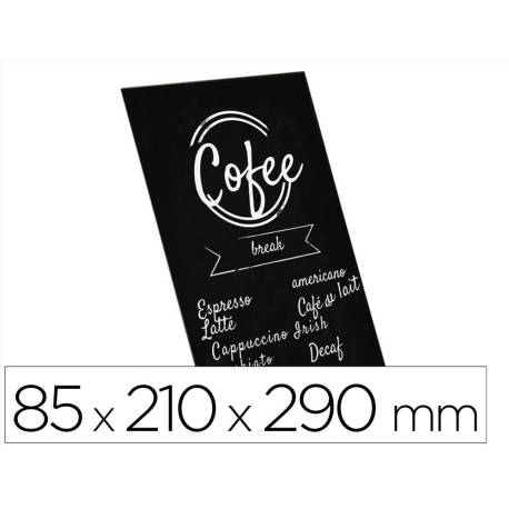 PIZARRA DE SOBREMESA MARCA ARCHIVO 2000 EN FORMA DE L A4 VERTICAL METACRILATO NEGRO 100% RECICLABLE 85X210X290 MM