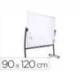 Pizarra blanca rocada vitrificada magnetica con soporte volteable doble cara 90x120 cm
