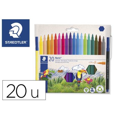 Rotulador Staedtler Slim Noris Club punta fina caja de 20 rotuladores lavables