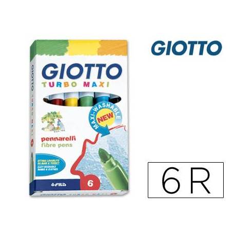 Rotulador Giotto Turbo Maxi Punta Gruesa Lavable caja de 6 rotuladores
