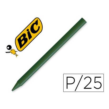 Lapices cera Plastidecor caja 25 unidades color verde oscuro