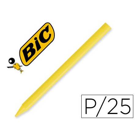 Lapices cera Plastidecor caja 25 unidades color amarillo