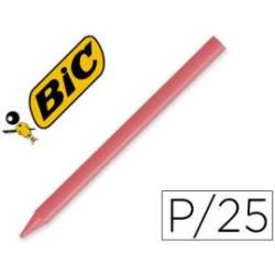 Lapices cera Plastidecor caja 25 unidades color rosa