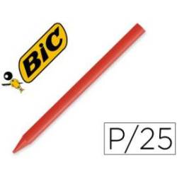 Lapices cera Plastidecor caja 25 unidades color rojo