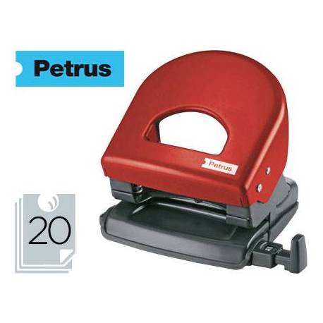 Taladrador petrus 62 color rojo capacidad 20 hojas.