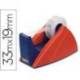 Portarrollo sobremesa tesa con cuchilla de corte recto para cintas de 33 m azul/rojo