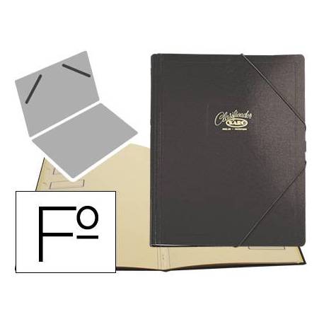Carpeta clasificadora de carton compacto Saro 275 x 360 mm Negro modelo 30