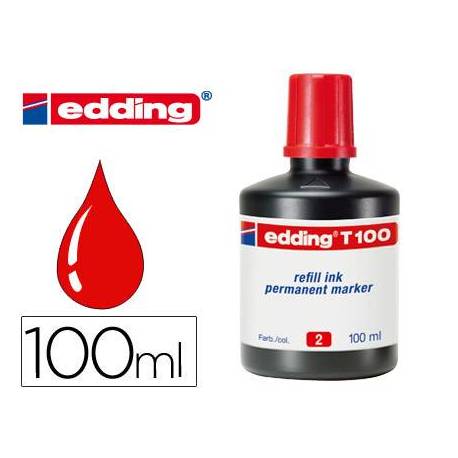 Tinta permanente rotulador Edding T-100 rojo
