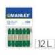 Lapices cera blanda Manley caja 12 unidades color verde esmeralda