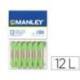 Lapices cera blanda Manley caja 12 unidades color verde amarillento
