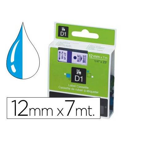Cinta Dymo D1 Azul/Blanco Poliéster
