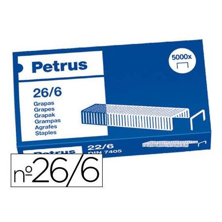 Grapas Petrus nº 26/6. Caja de 5000 unidades.